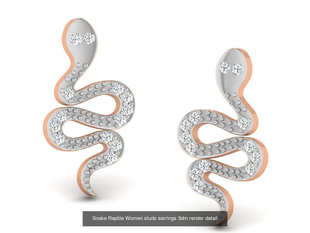 31 Snake Ring Earrings Pendant Bracelet 3dm stl renders details 3D Model Collection_14