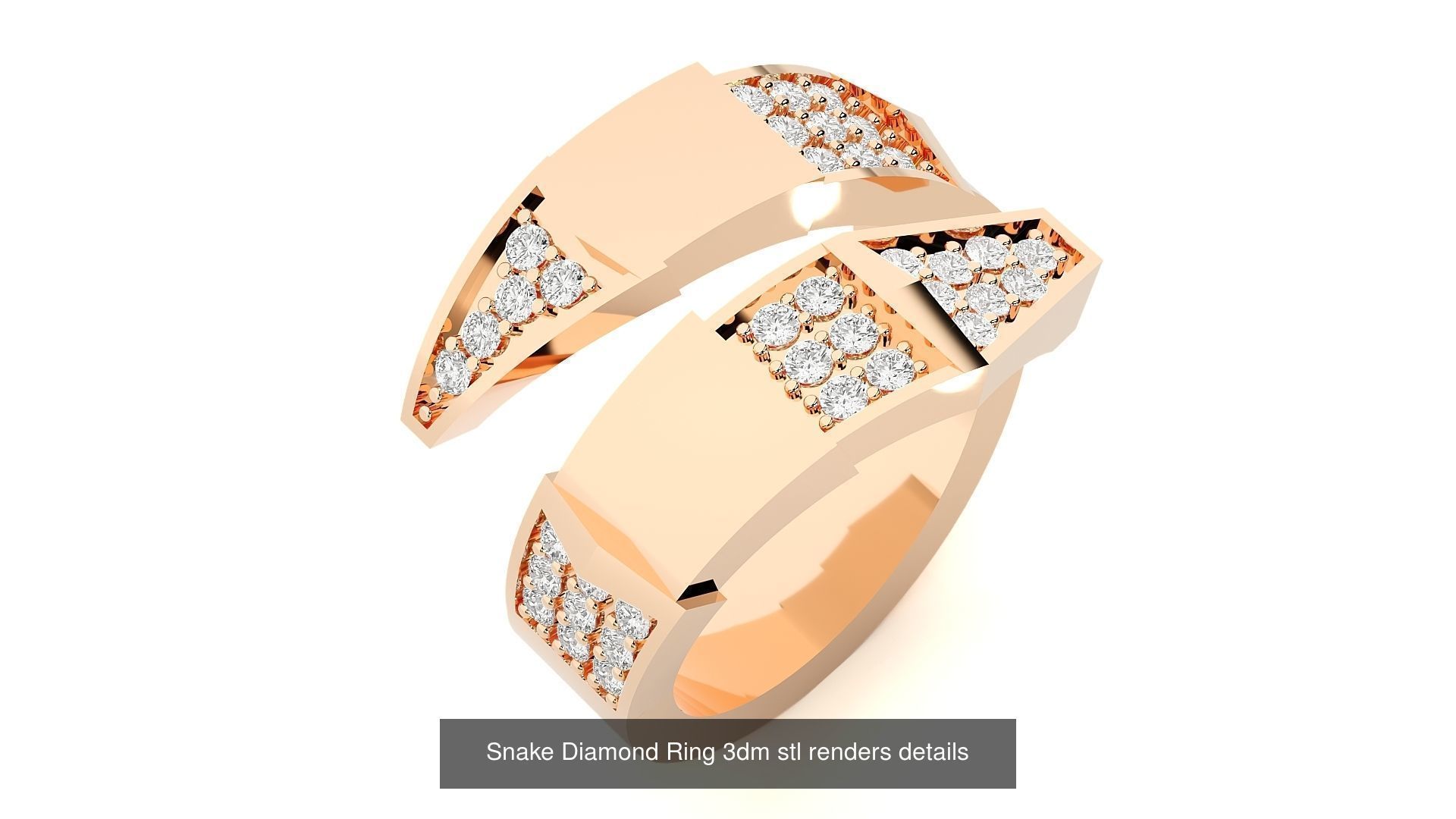 31 Snake Ring Earrings Pendant Bracelet 3dm stl renders details 3D Model Collection_6