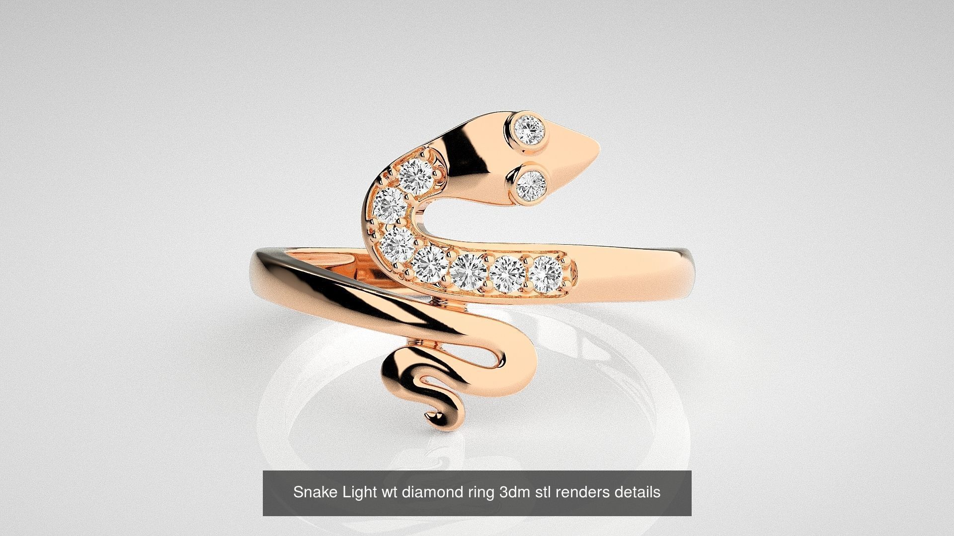 31 Snake Ring Earrings Pendant Bracelet 3dm stl renders details 3D Model Collection_27
