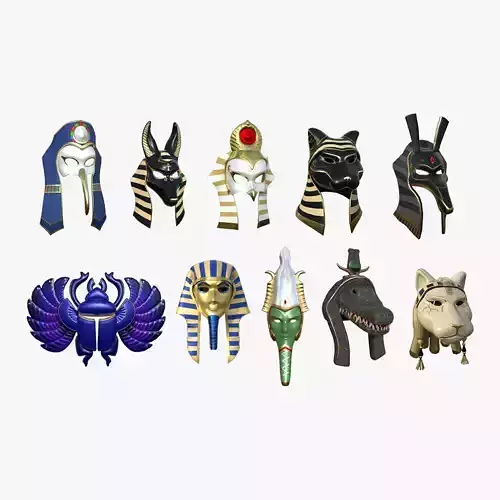 10 Egyptian Gods Masks Collection - Character Game Clothing 