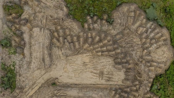 Construction site - heaps of earth and clay 3D model