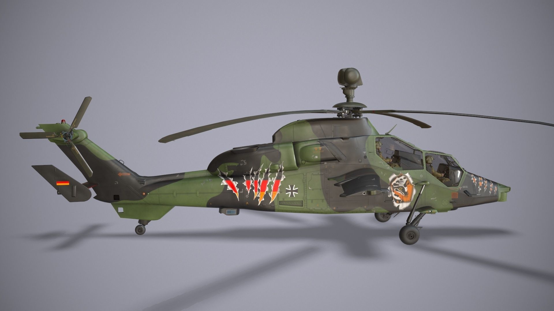  EC-665 Tiger HAC Germany Complex Animation Low-poly 3D model_7