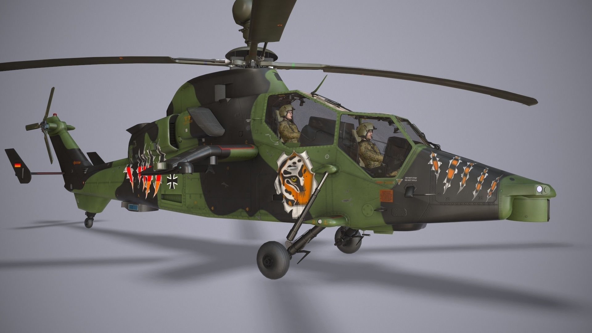  EC-665 Tiger HAC Germany Complex Animation Low-poly 3D model_8