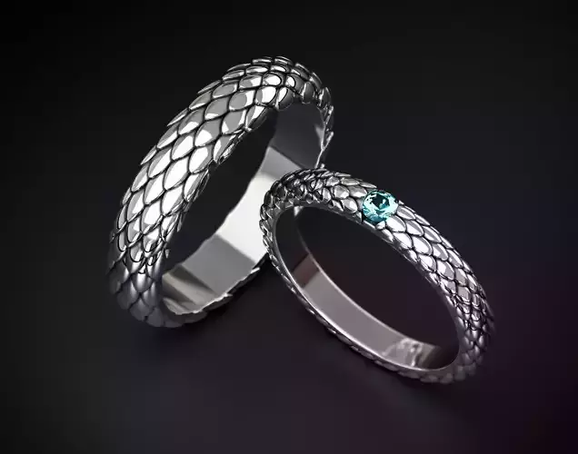 WEDDING RINGS WITH SNAKE SCALES