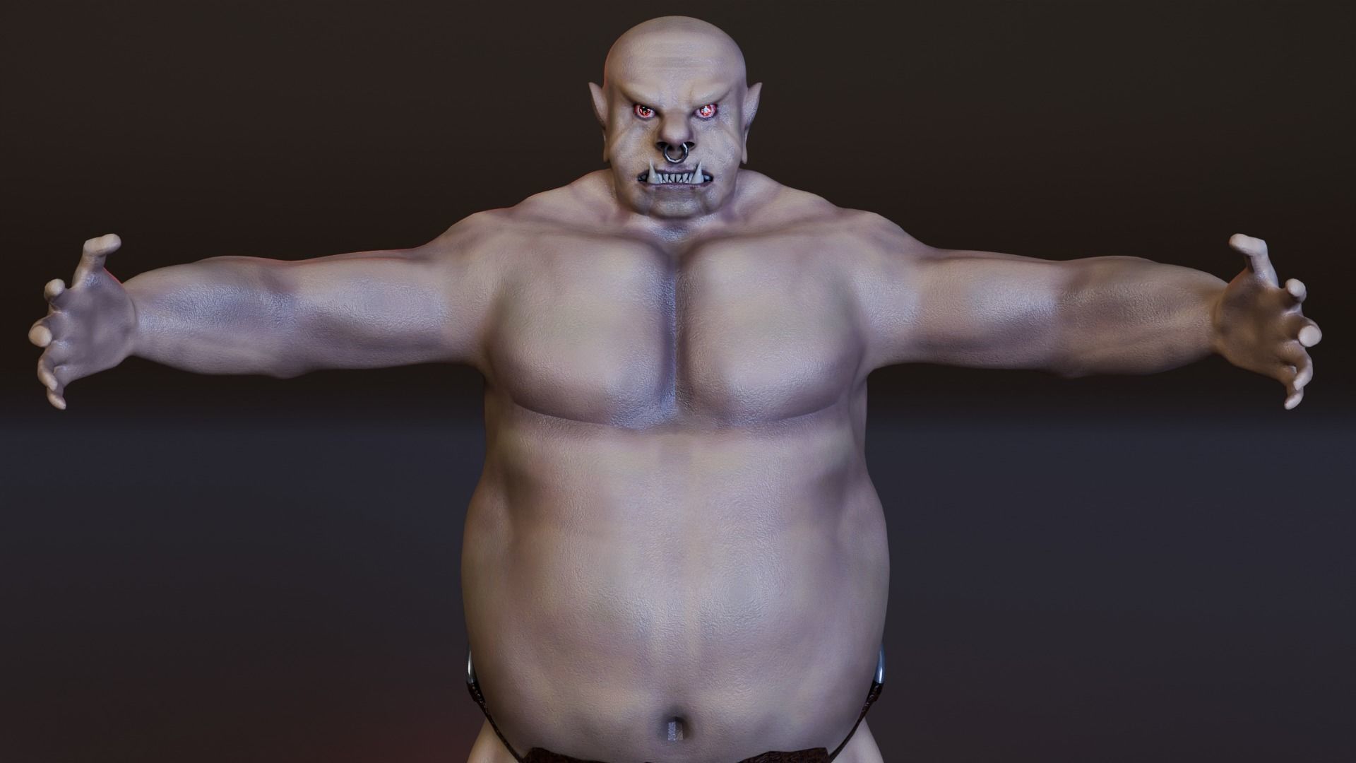 Orc Monster  Low-poly 3D model_2