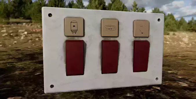 Old Bathroom Wall Socket - Soviet-Balkan - PBR Low-poly 3D model