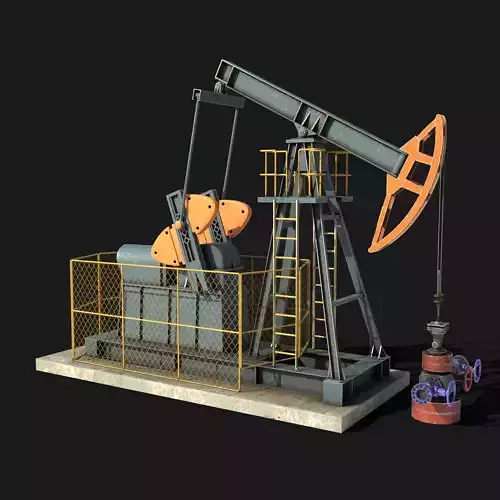 Low Poly Pumpjack  Low-poly 3D model