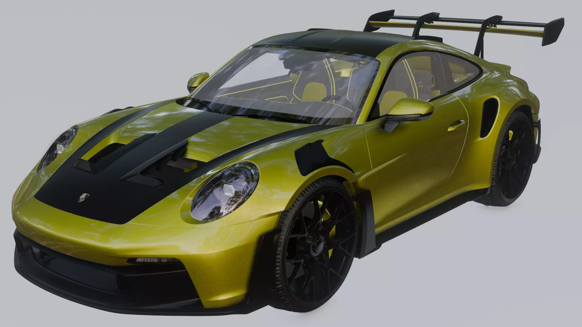 Porsche 911 GT3 RS Low-poly 3D model_0