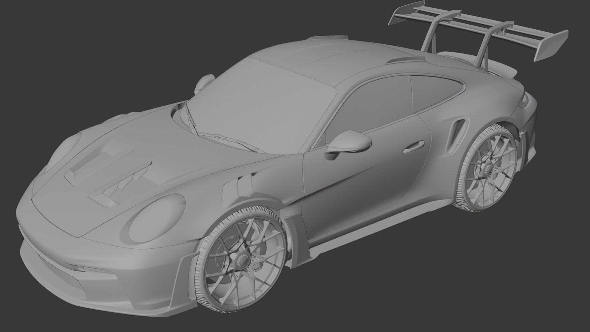 Porsche 911 GT3 RS Low-poly 3D model_9