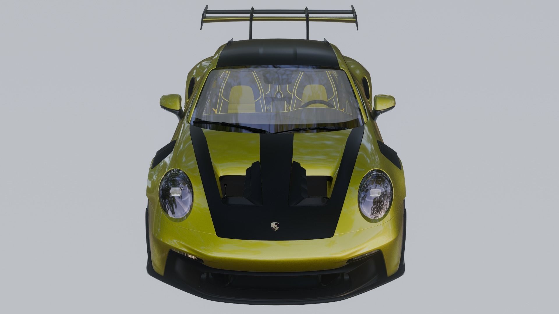 Porsche 911 GT3 RS Low-poly 3D model_1