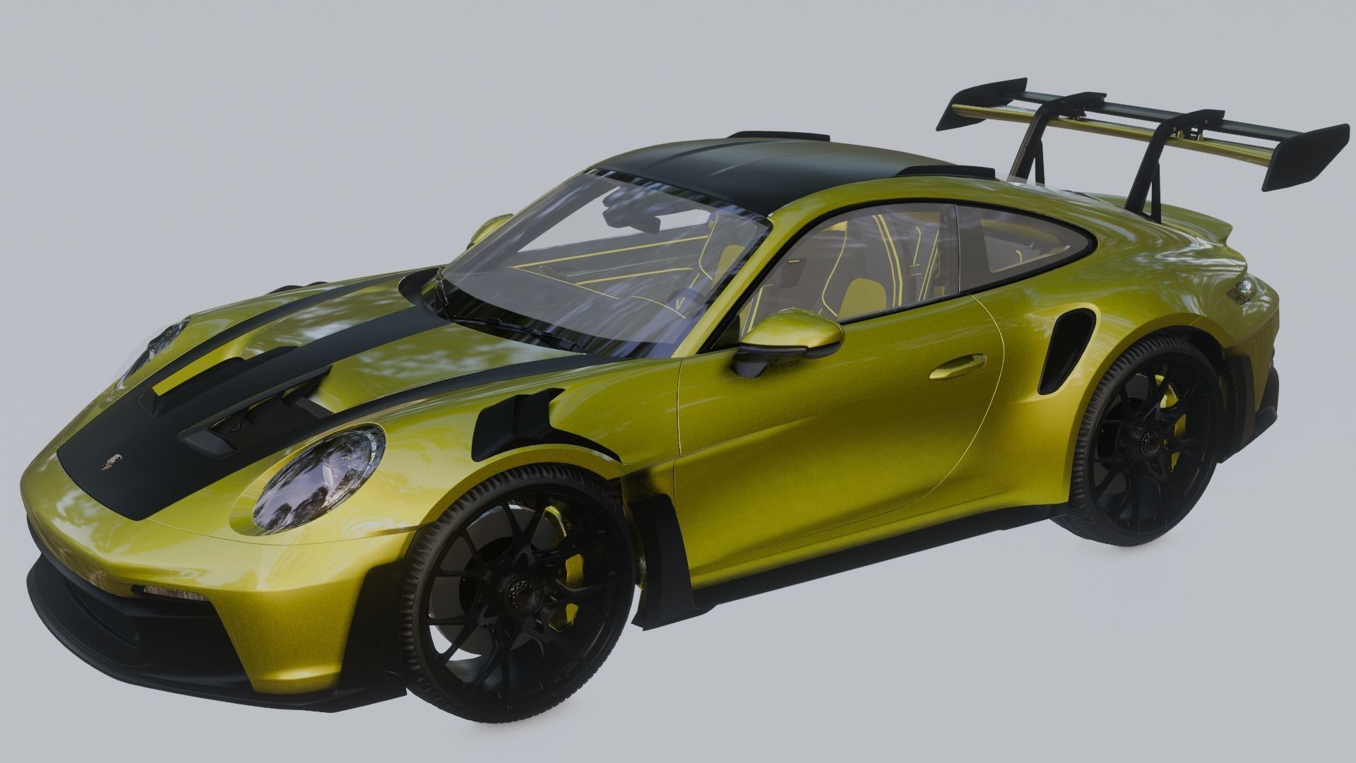 Porsche 911 GT3 RS Low-poly 3D model_5