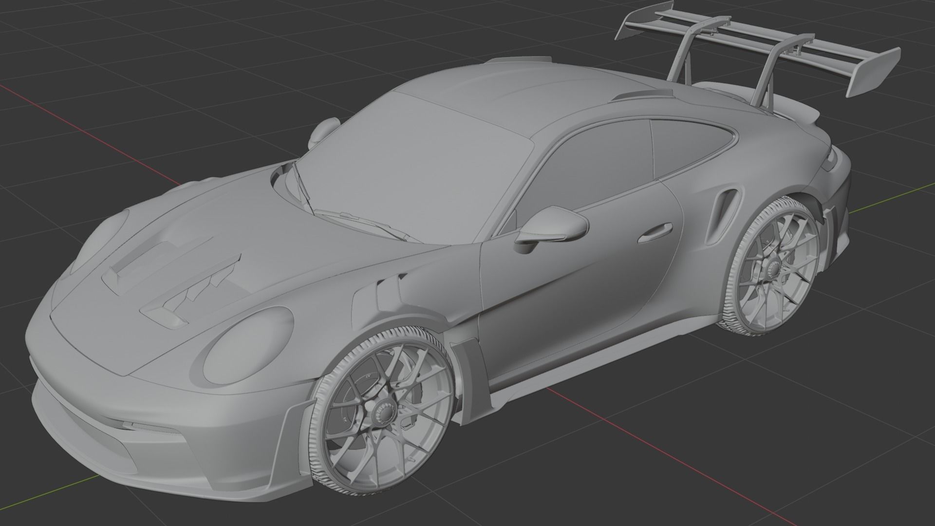 Porsche 911 GT3 RS Low-poly 3D model_8
