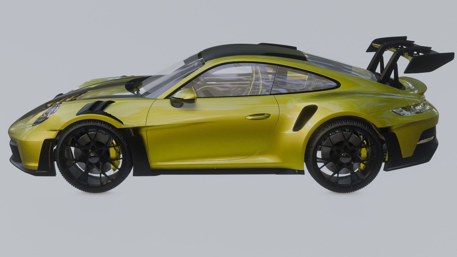 Porsche 911 GT3 RS Low-poly 3D model_2