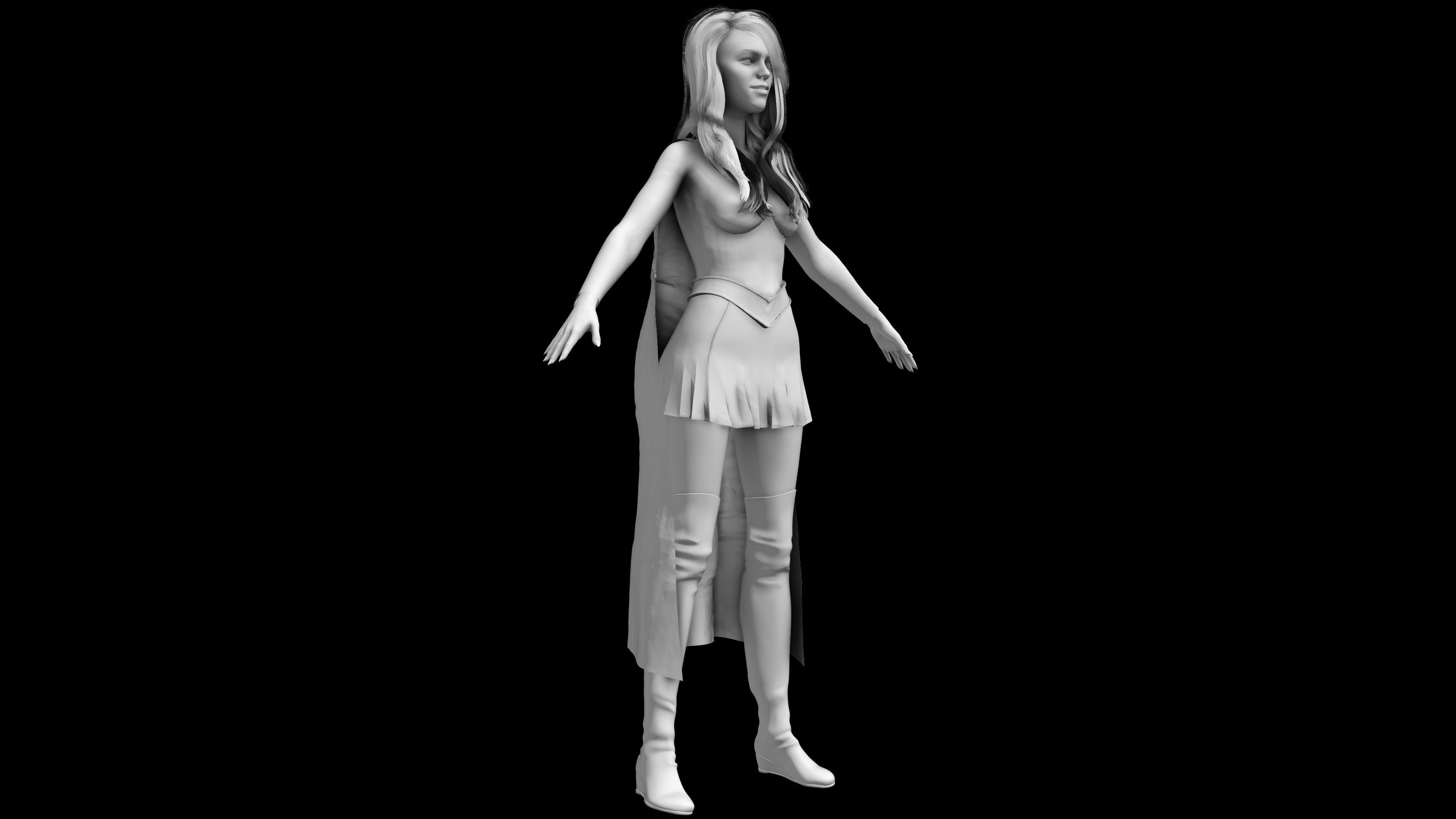 Milly Alcock Supergirl 3D model_2