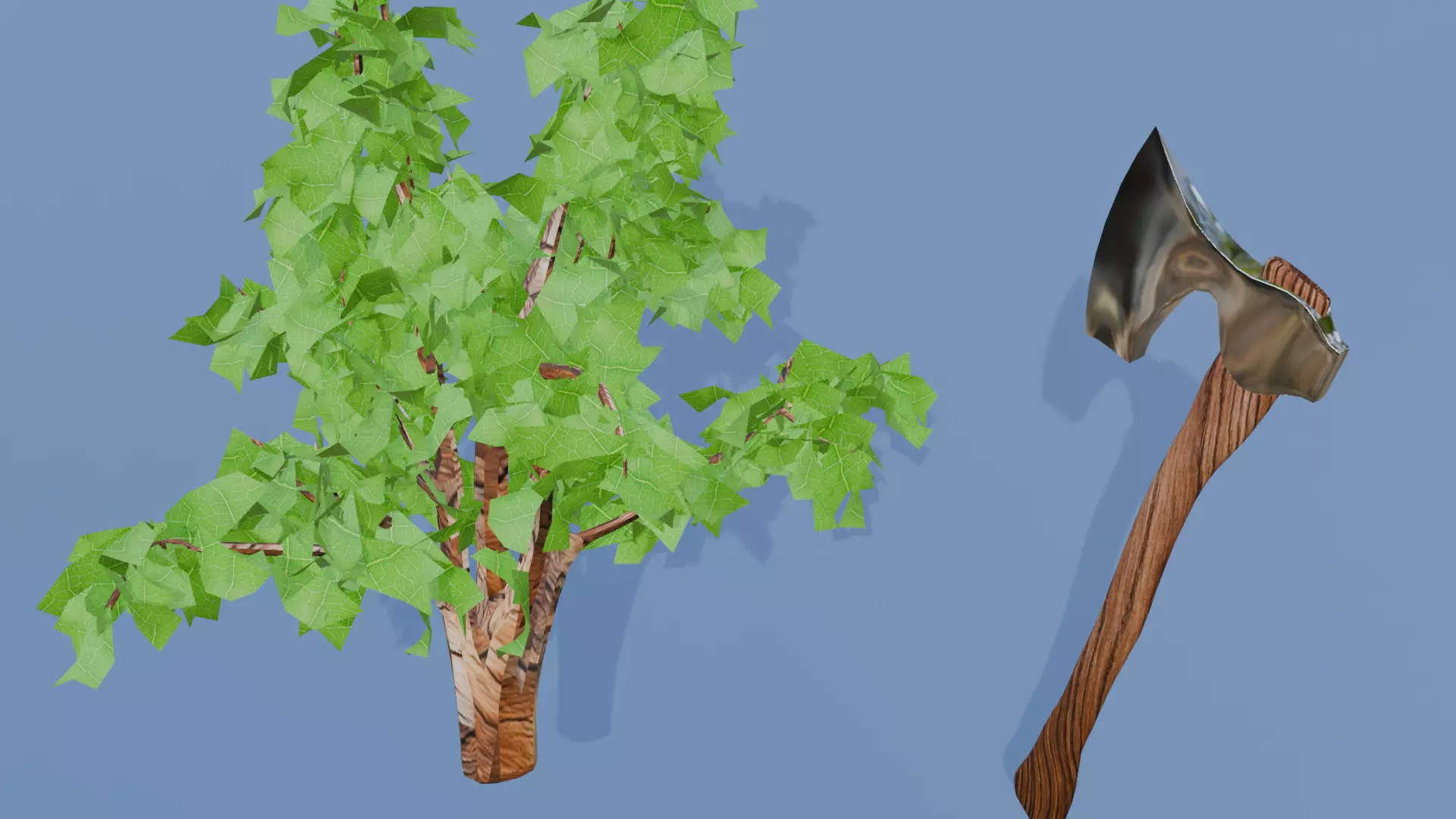 UNE HACHE Low-poly 3D model_0