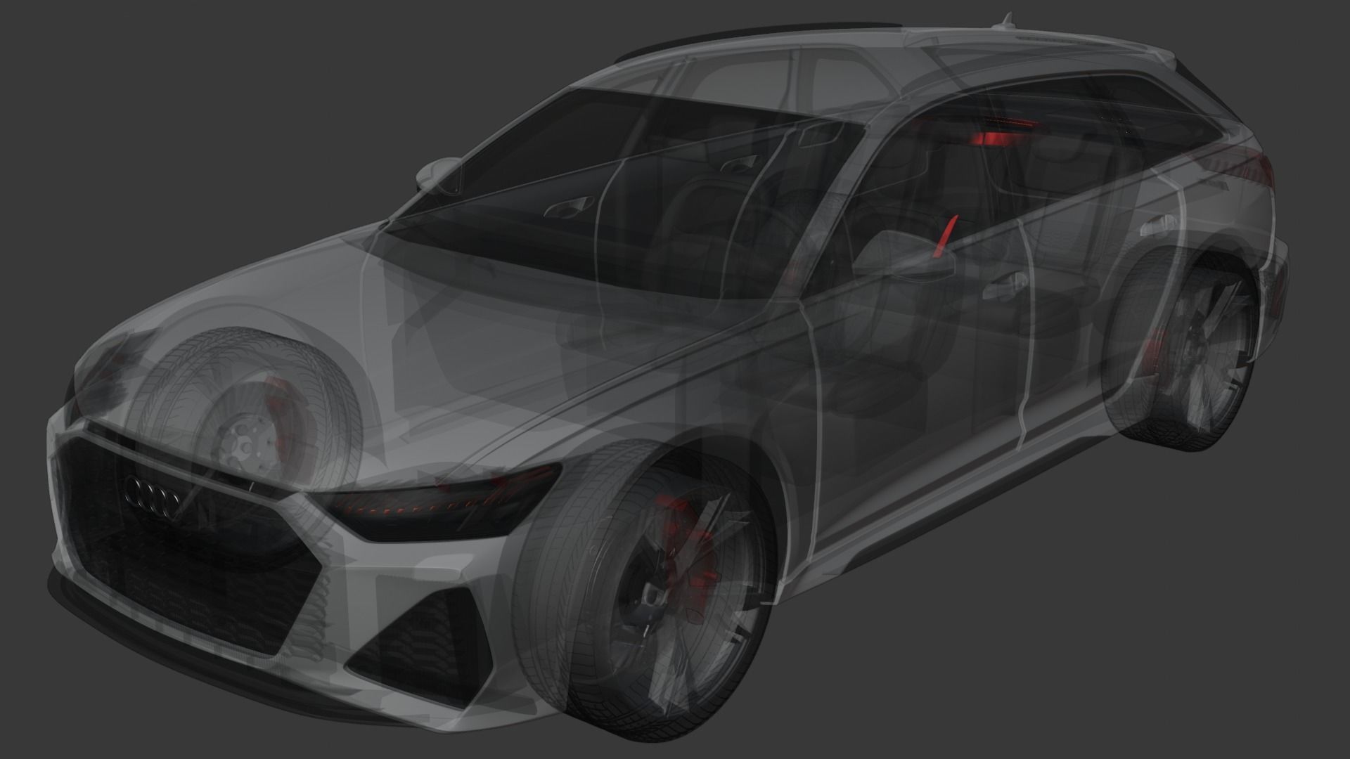 audi RS6 Low-poly 3D model_10