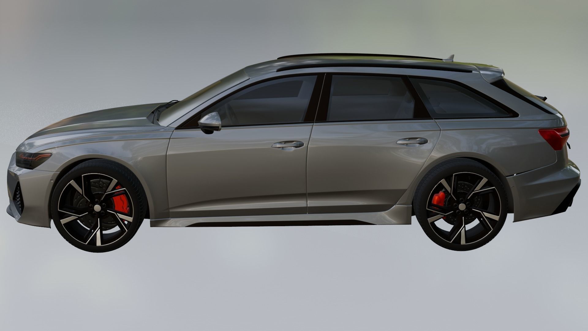 audi RS6 Low-poly 3D model_5