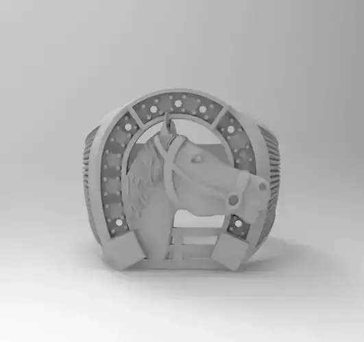 Anillo herradura Caballo 3D print model