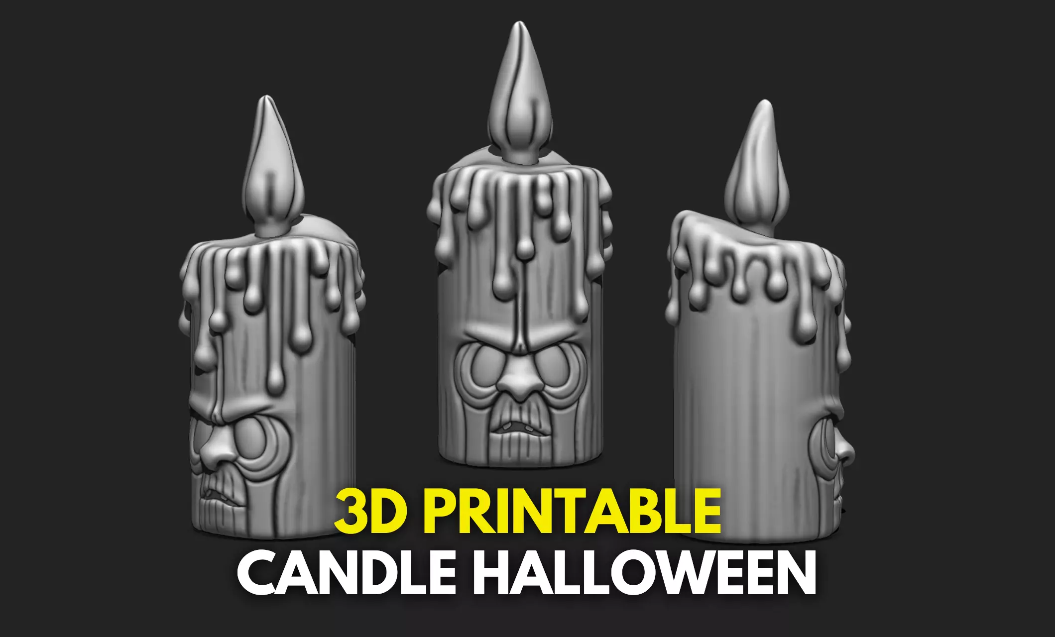 Candle Monster Halloween 3D STL File for 3D Printing 3D print model