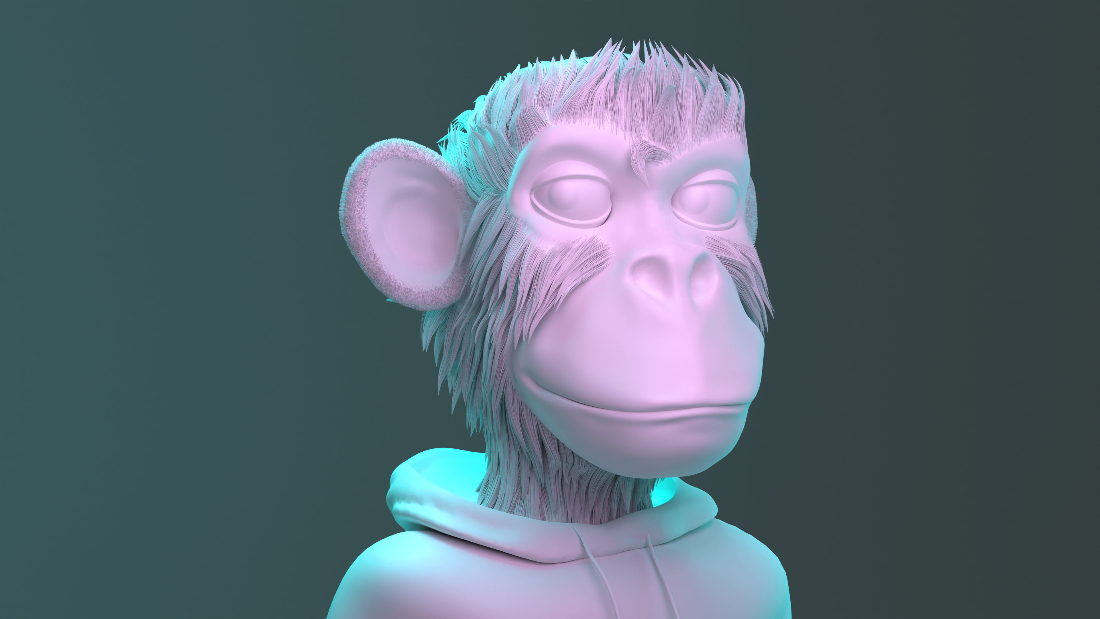 Stylized Ape - Nft Low-poly 3D model_1