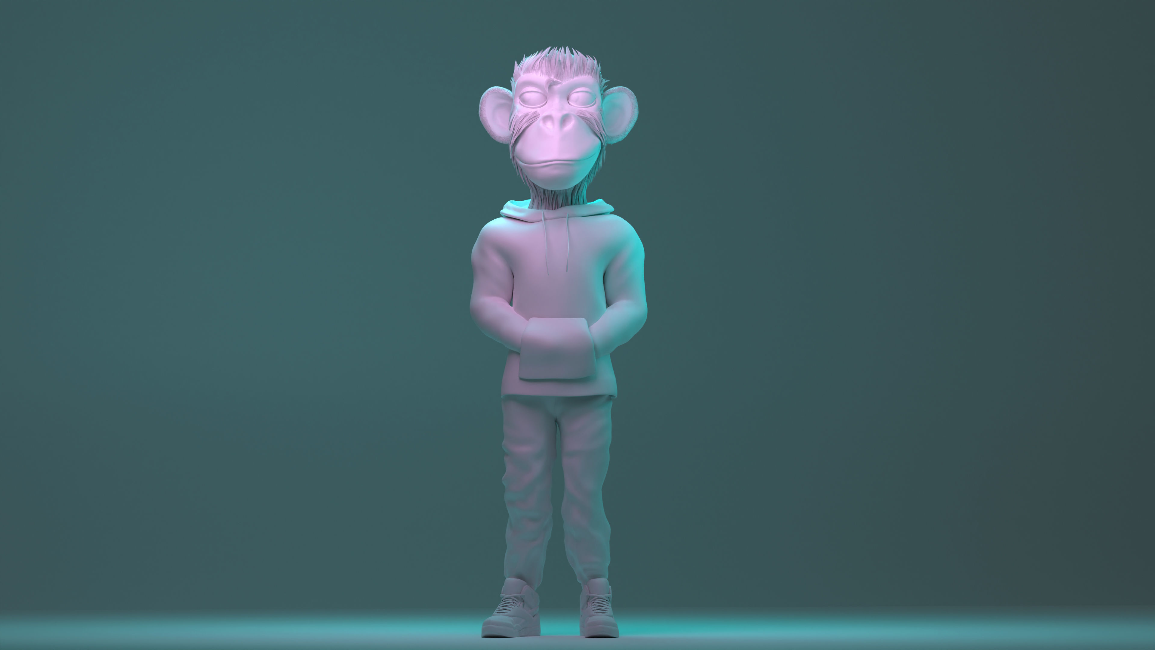Stylized Ape - Nft Low-poly 3D model_3