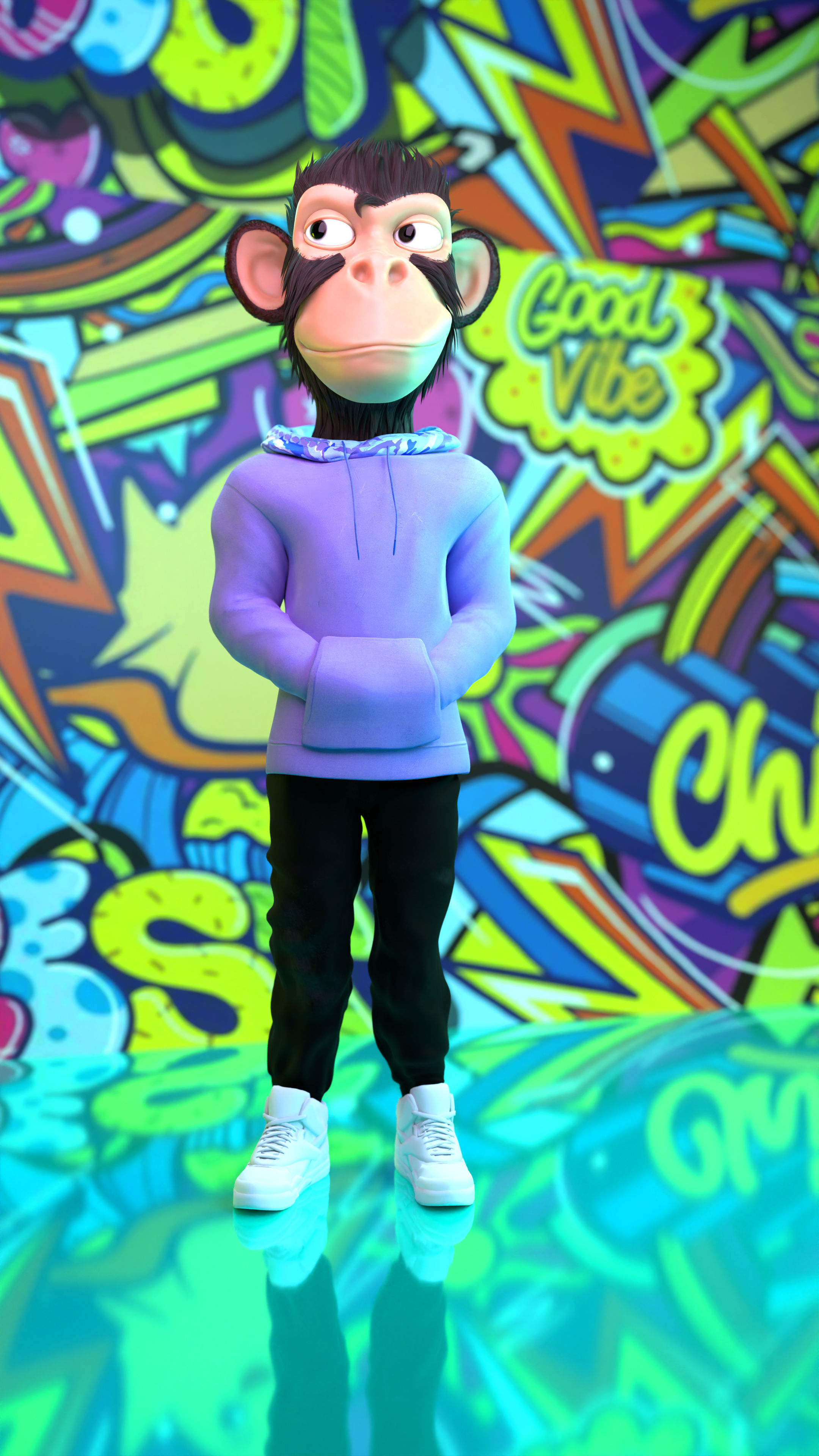 Stylized Ape - Nft Low-poly 3D model_2