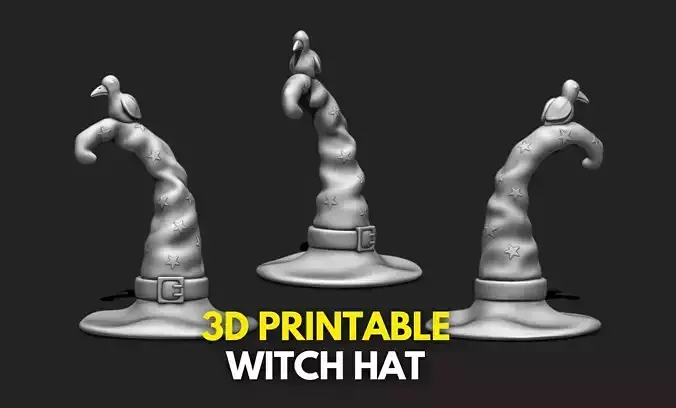 Witch Hat Halloween - 3D STL File for 3D Printing 3D print model