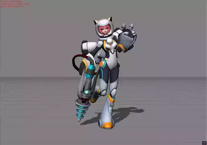 Kimmy Astrocat Low-poly 3D model