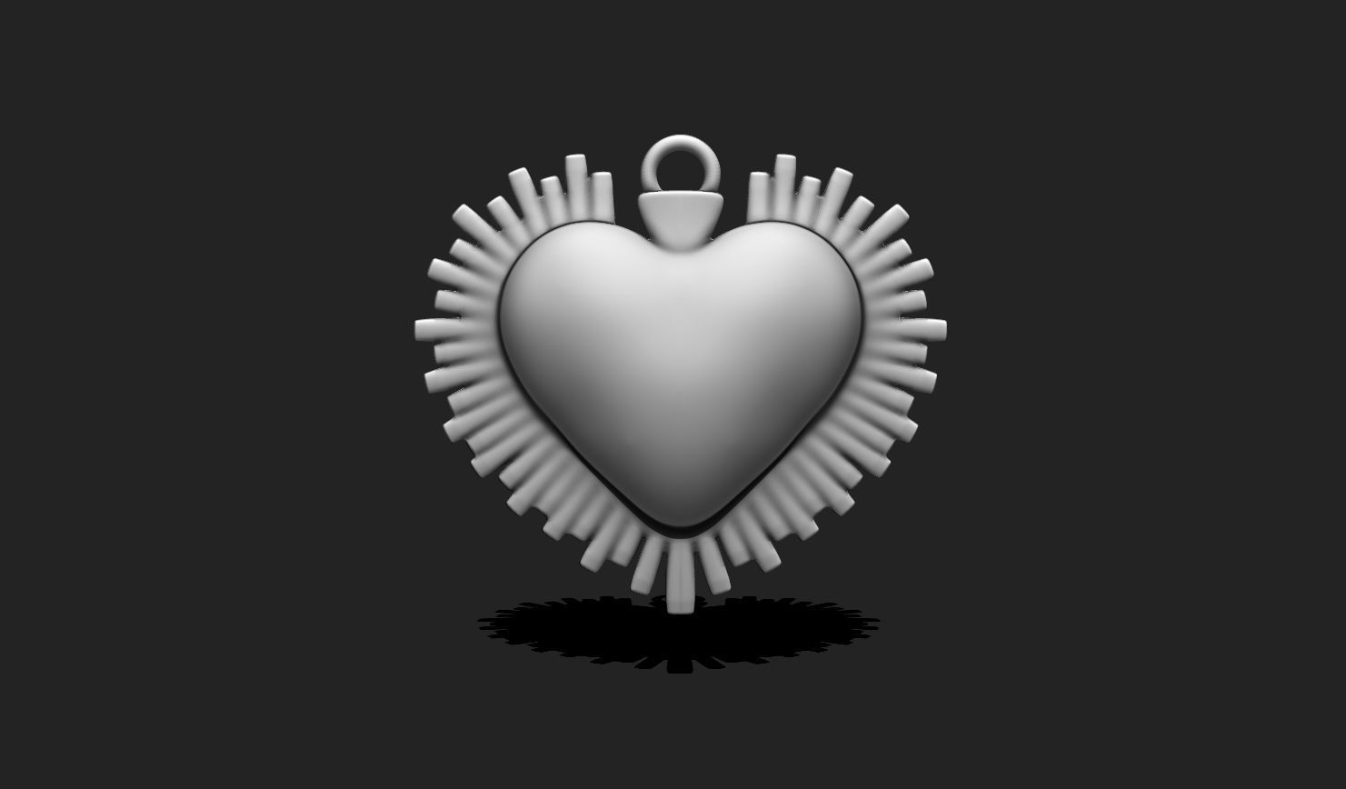 Heart Pendant - Keychain - 3D STL File for 3D Printing 3D print model_3