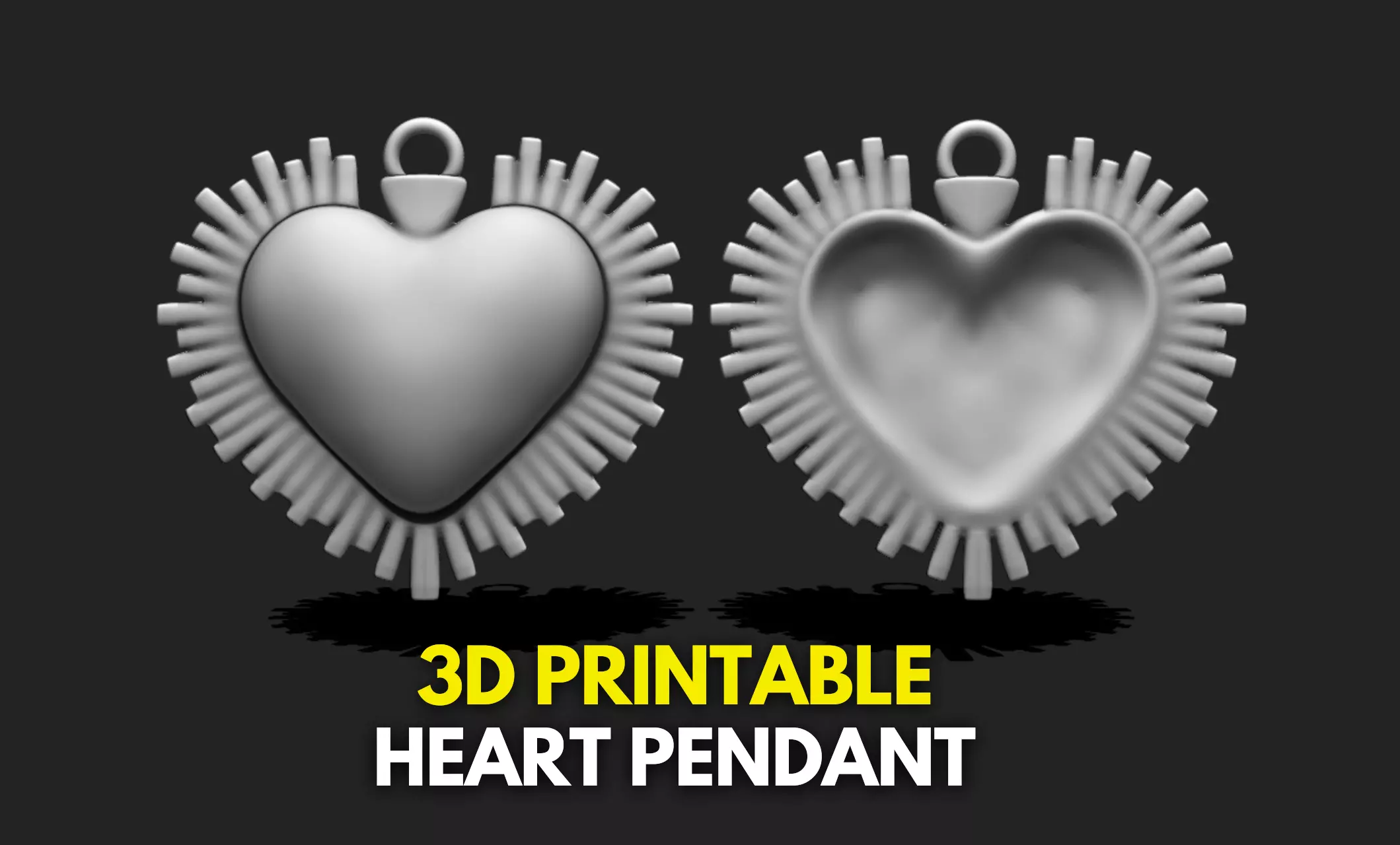 Heart Pendant - Keychain - 3D STL File for 3D Printing 3D print model_0