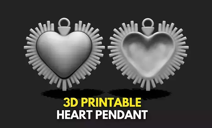 Heart Pendant - Keychain - 3D STL File for 3D Printing