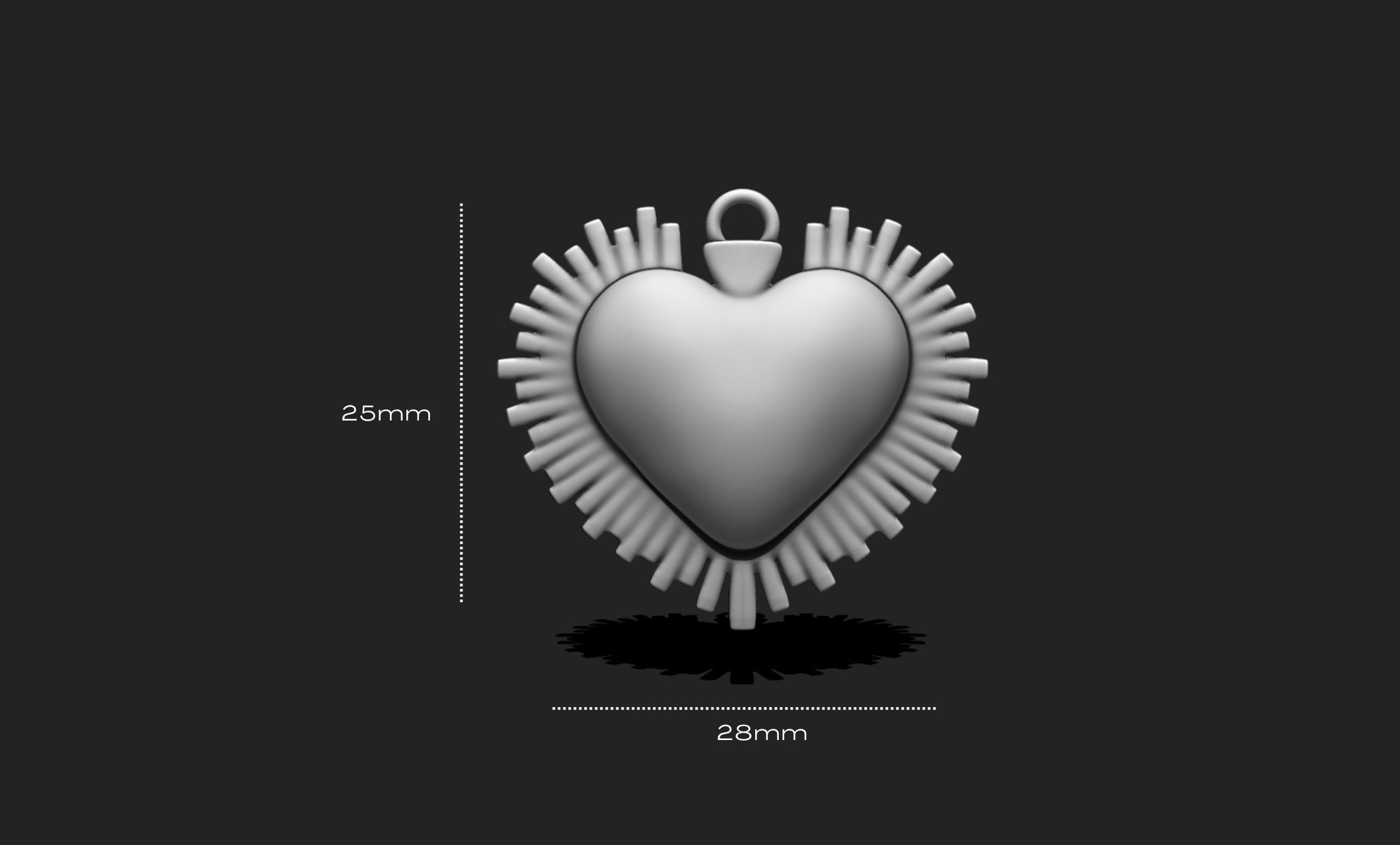 Heart Pendant - Keychain - 3D STL File for 3D Printing 3D print model_1