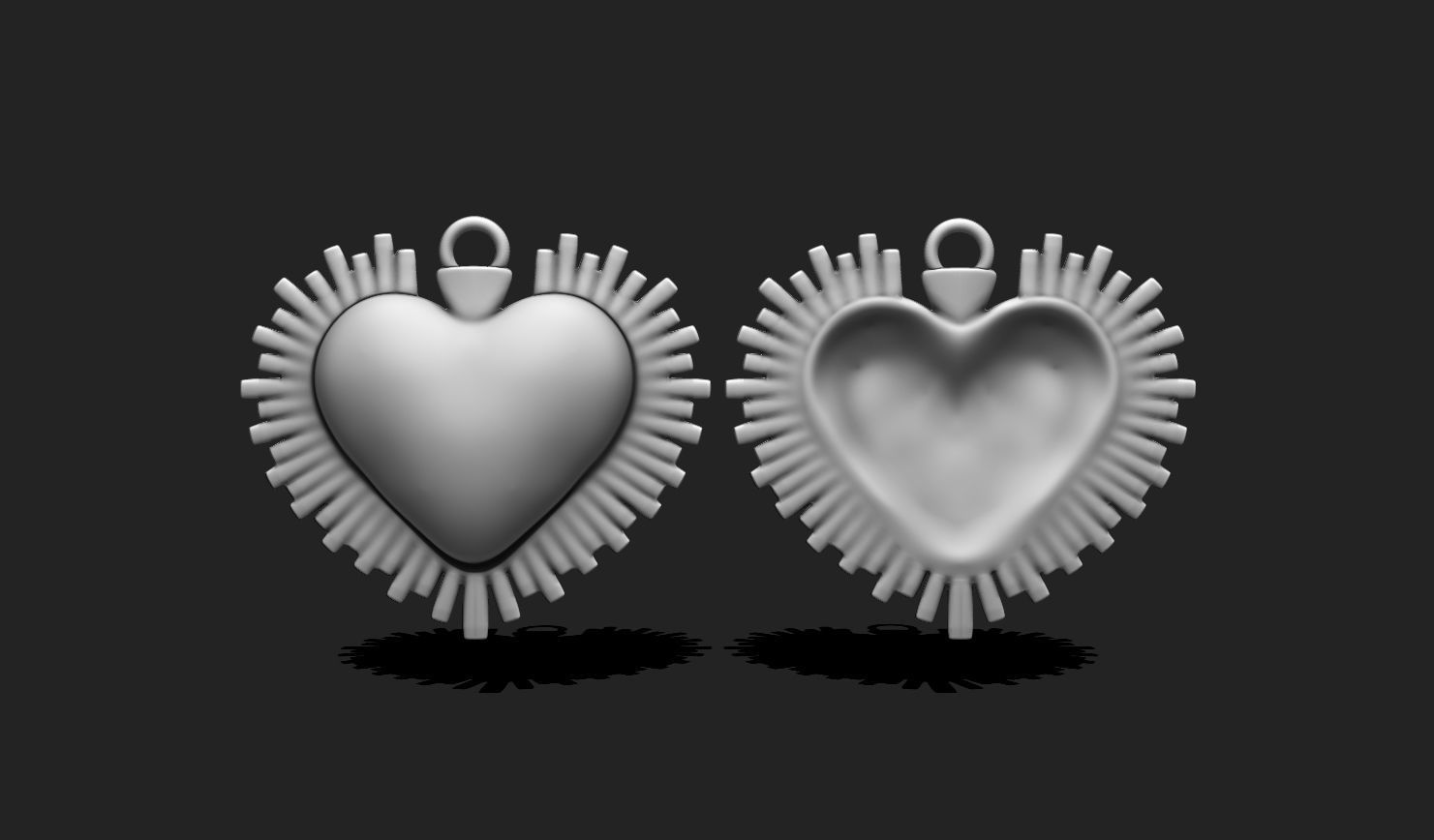 Heart Pendant - Keychain - 3D STL File for 3D Printing 3D print model_7