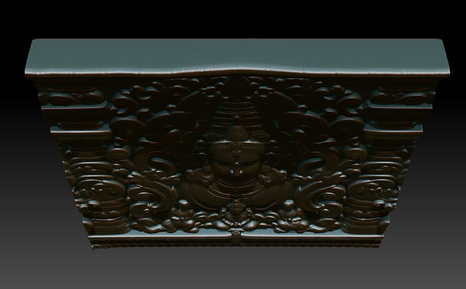 Indian Temple Wall basrelief 35 240622 3D print model_3