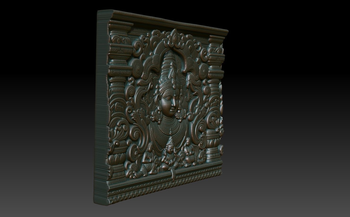 Indian Temple Wall basrelief 35 240622 3D print model_2