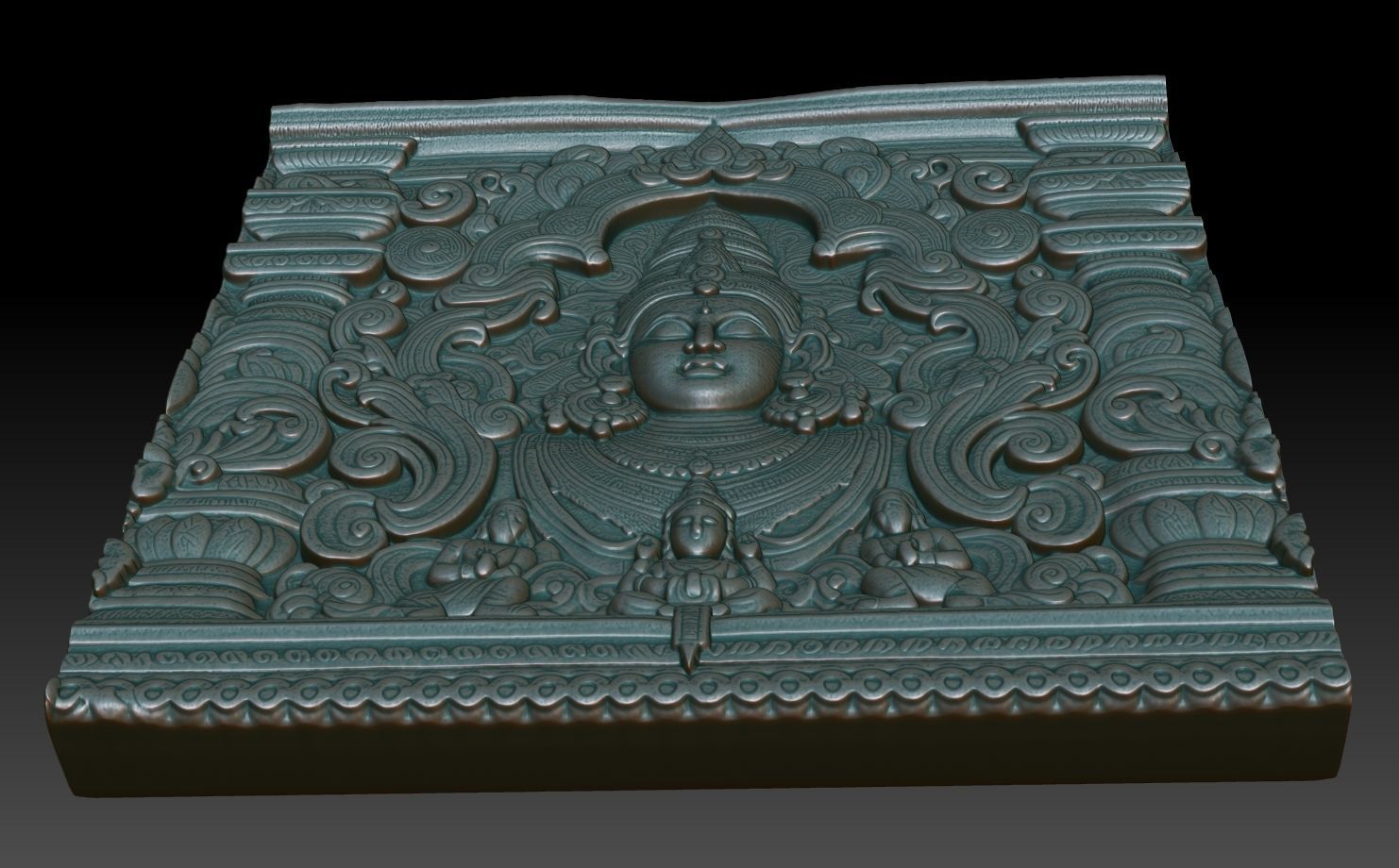 Indian Temple Wall basrelief 35 240622 3D print model_4