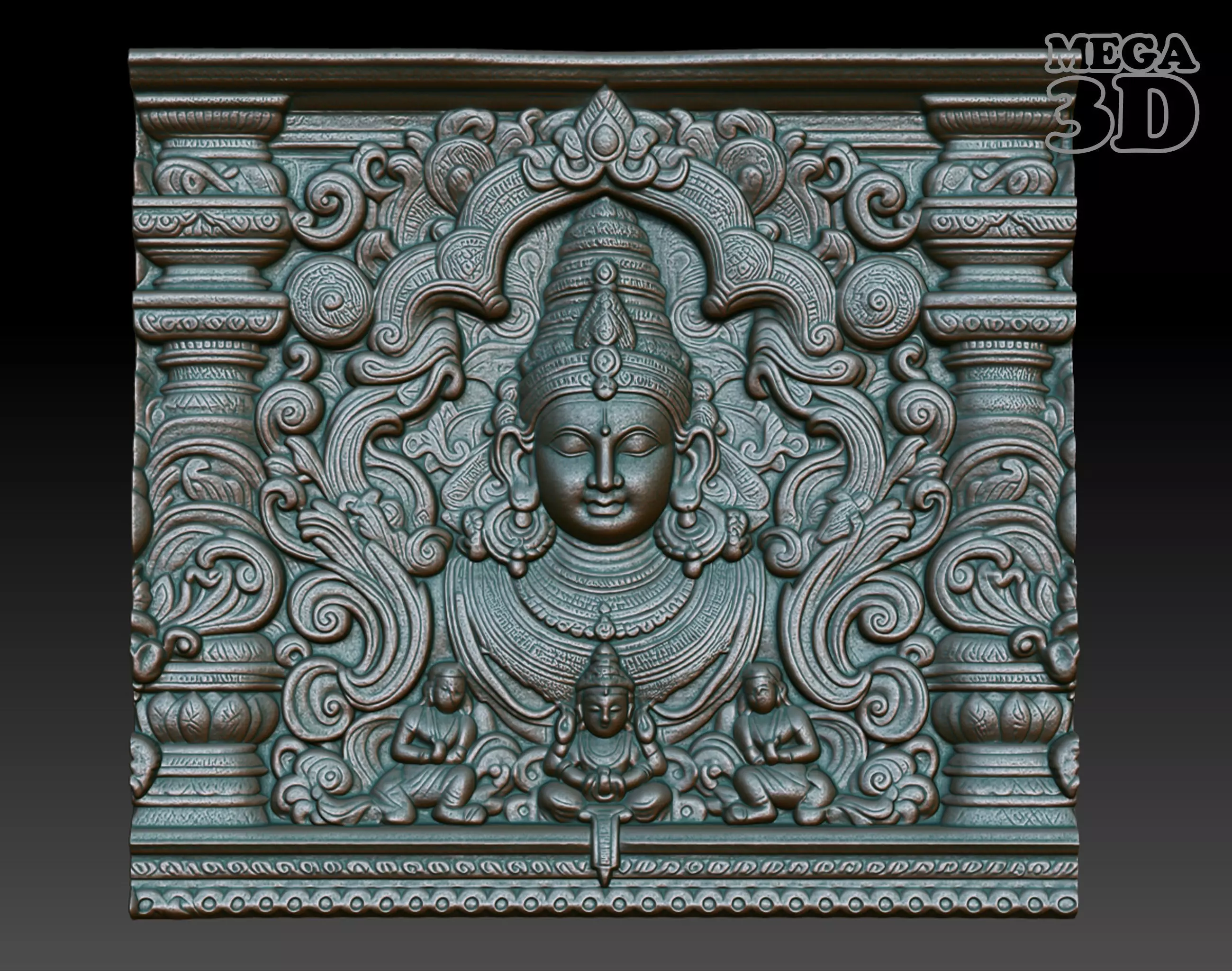 Indian Temple Wall basrelief 35 240622 3D print model_0