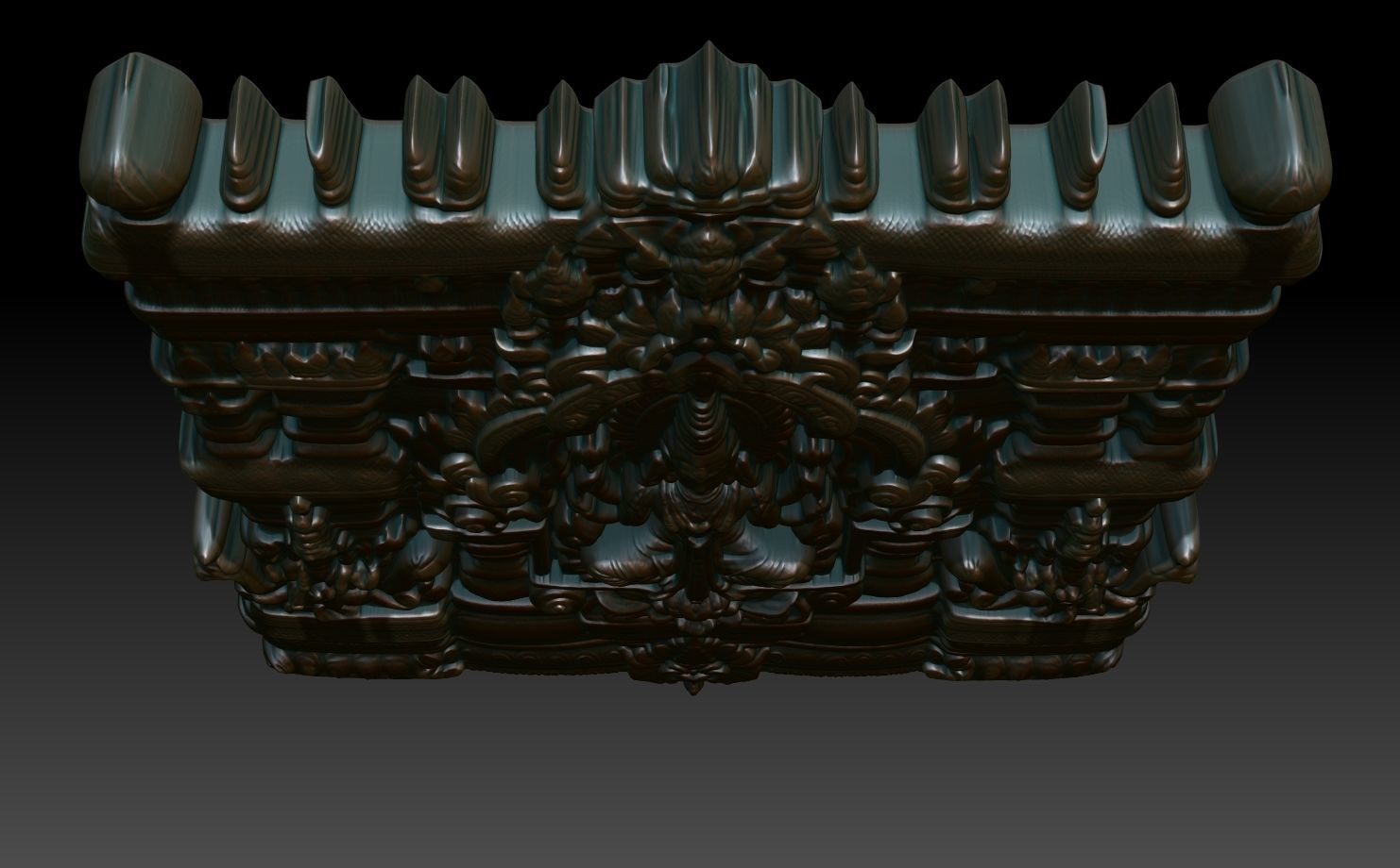 Indian Temple Wall basrelief 33 240622 3D print model_3