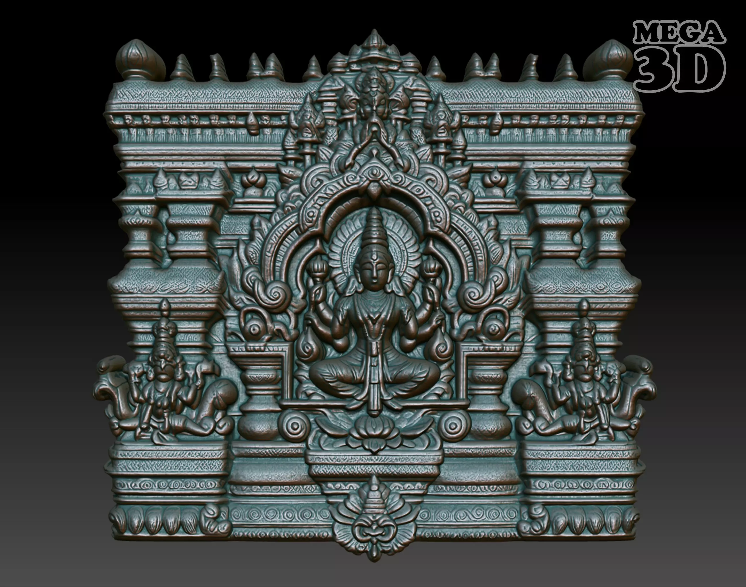 Indian Temple Wall basrelief 33 240622 3D print model_0