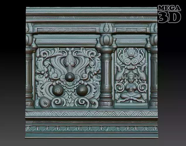 Indian Temple Wall basrelief 29 240622 3D print model