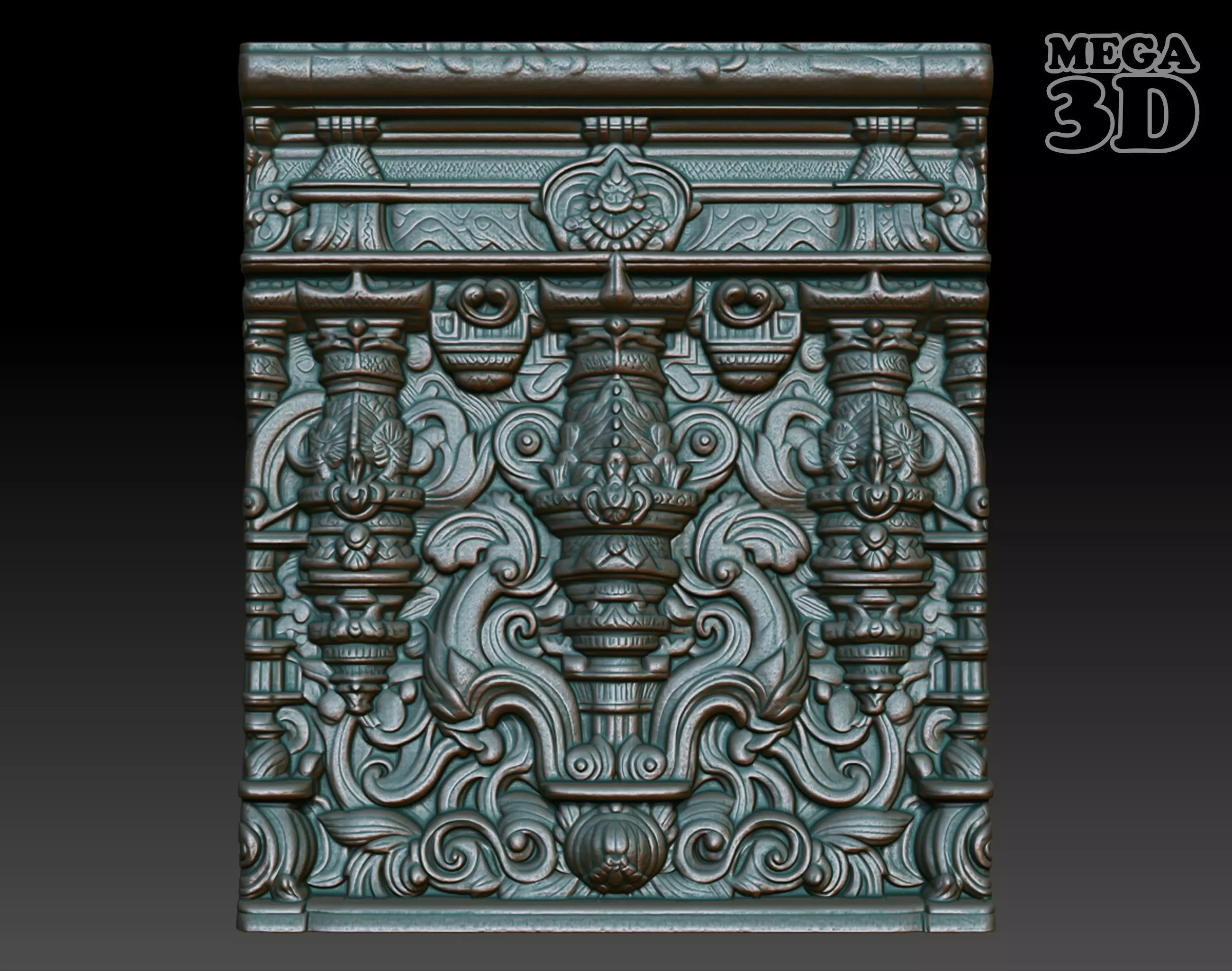 Indian Temple Wall basrelief 28 240622 3D print model_0