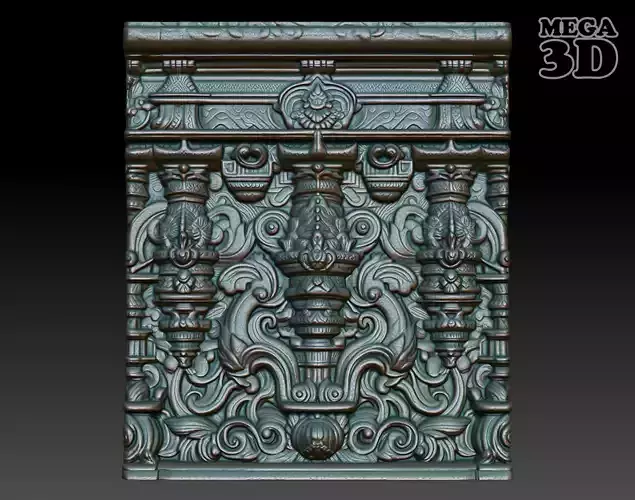 Indian Temple Wall basrelief 28 240622 3D print model