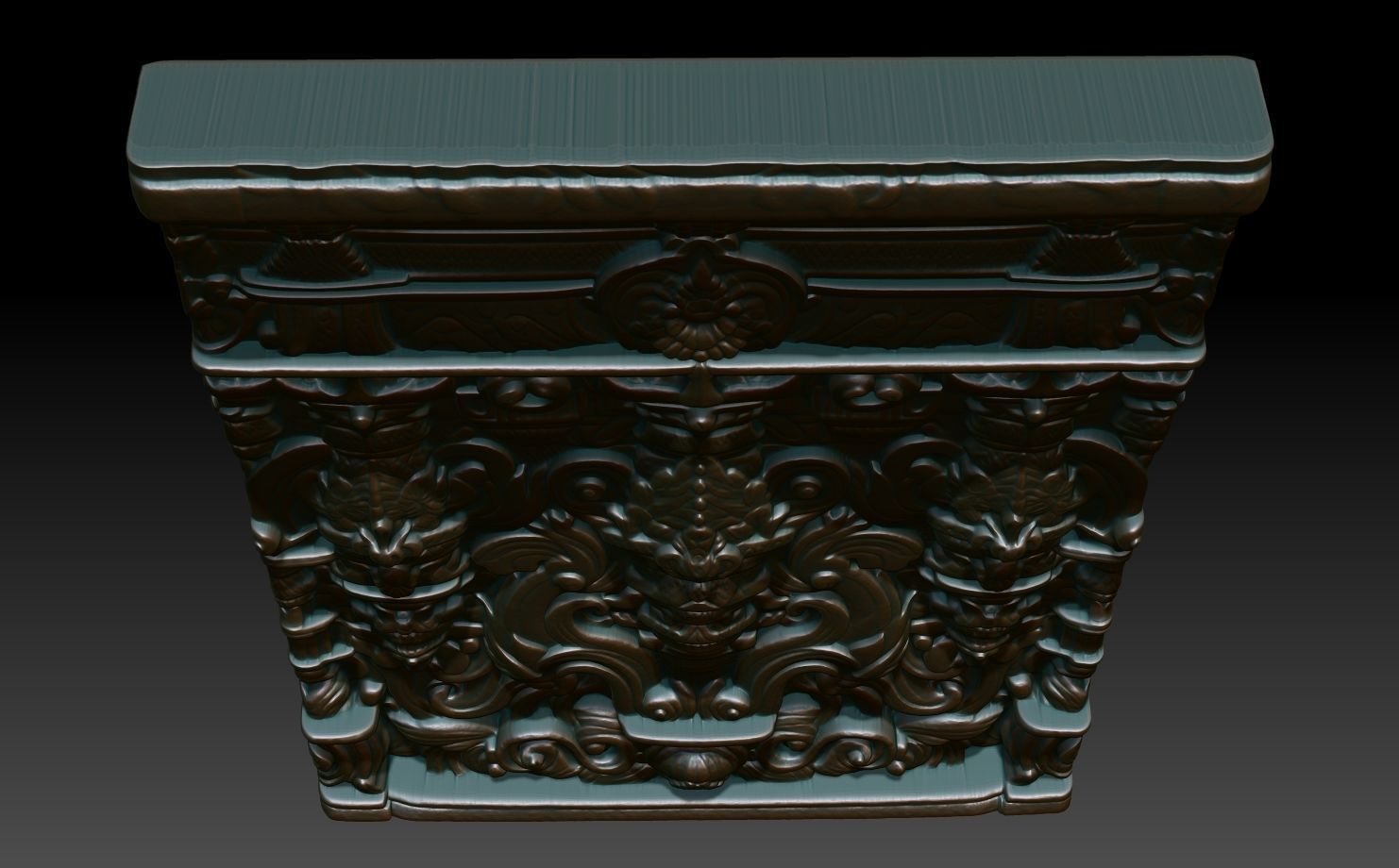 Indian Temple Wall basrelief 28 240622 3D print model_3