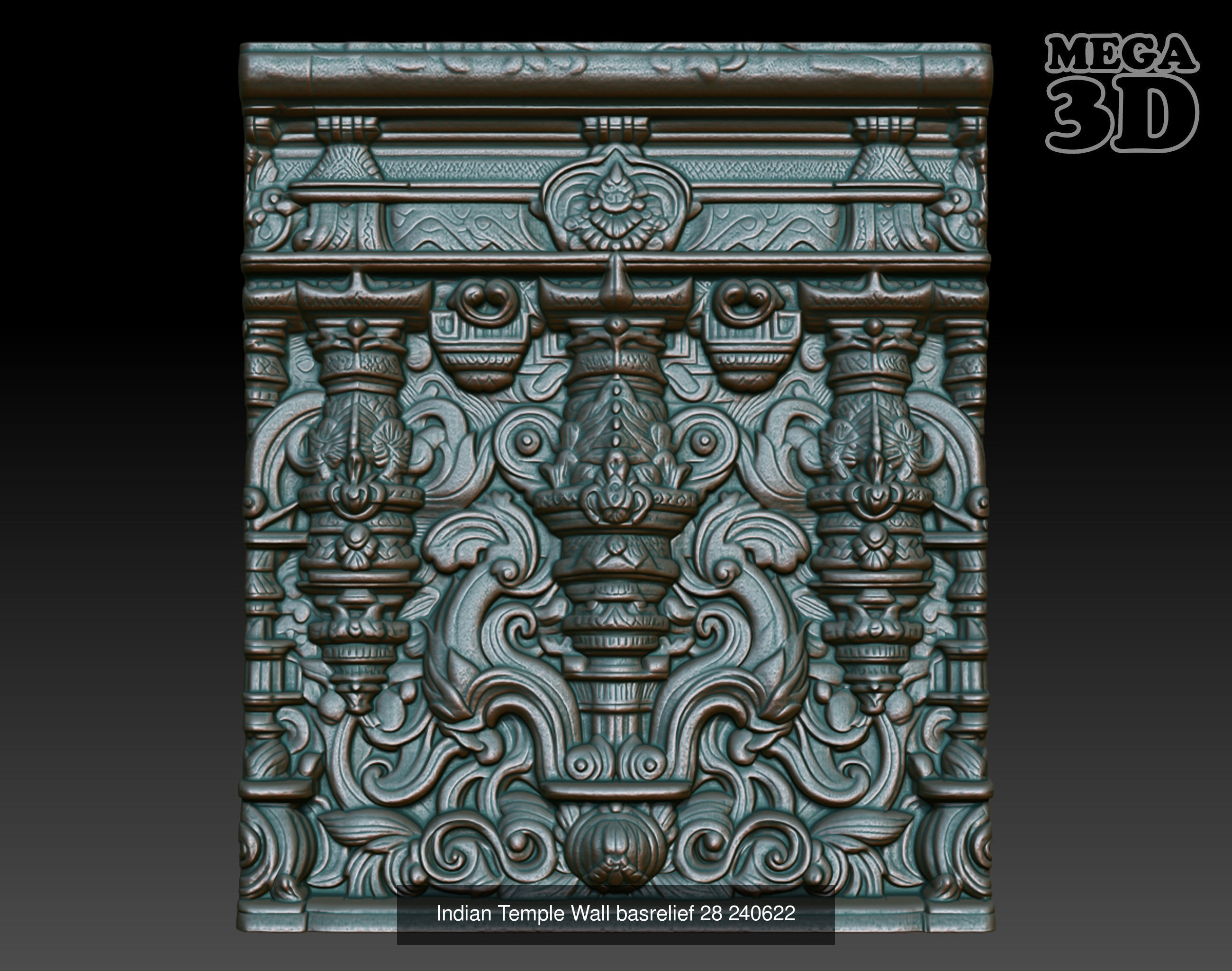 Indian Temple Wall basrelief Pack 240622 3D Model Collection_9
