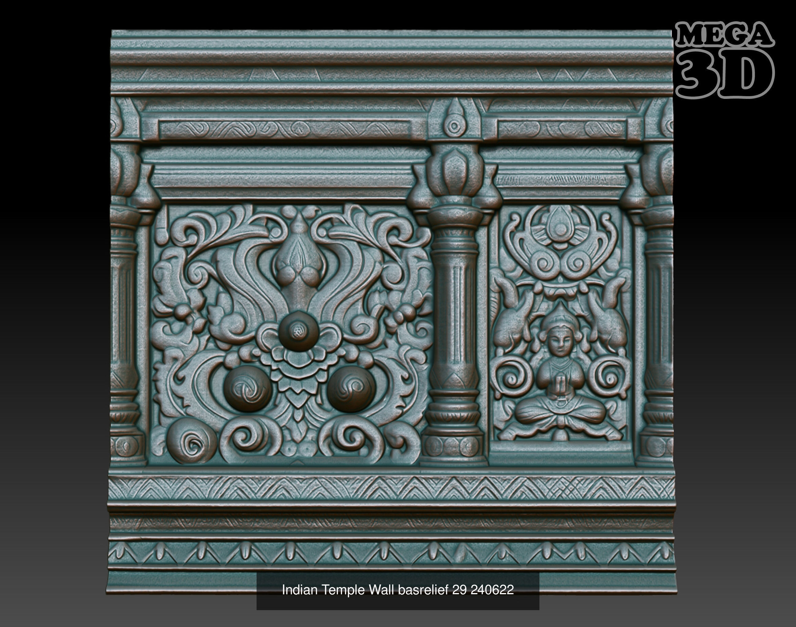 Indian Temple Wall basrelief Pack 240622 3D Model Collection_8