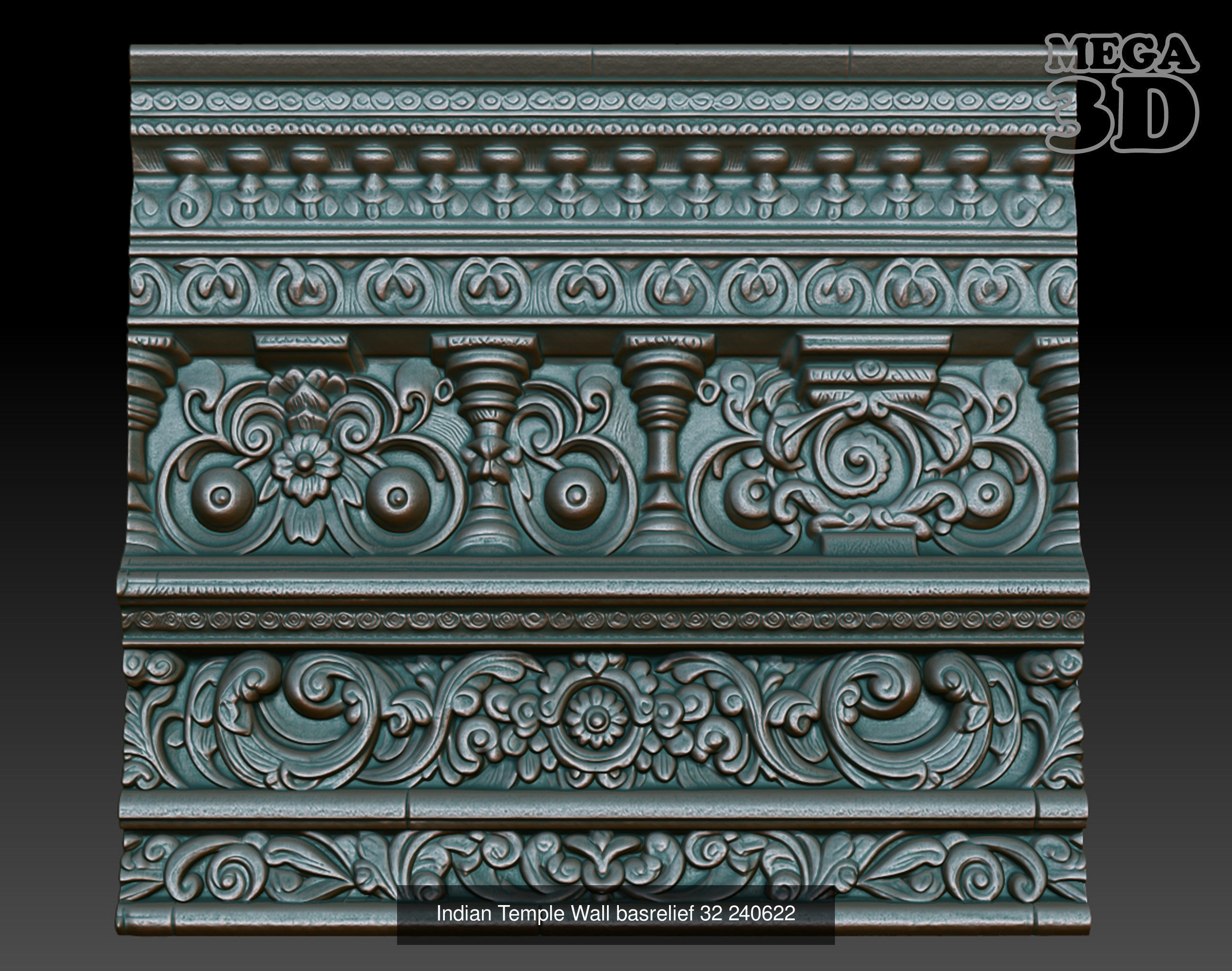 Indian Temple Wall basrelief Pack 240622 3D Model Collection_5