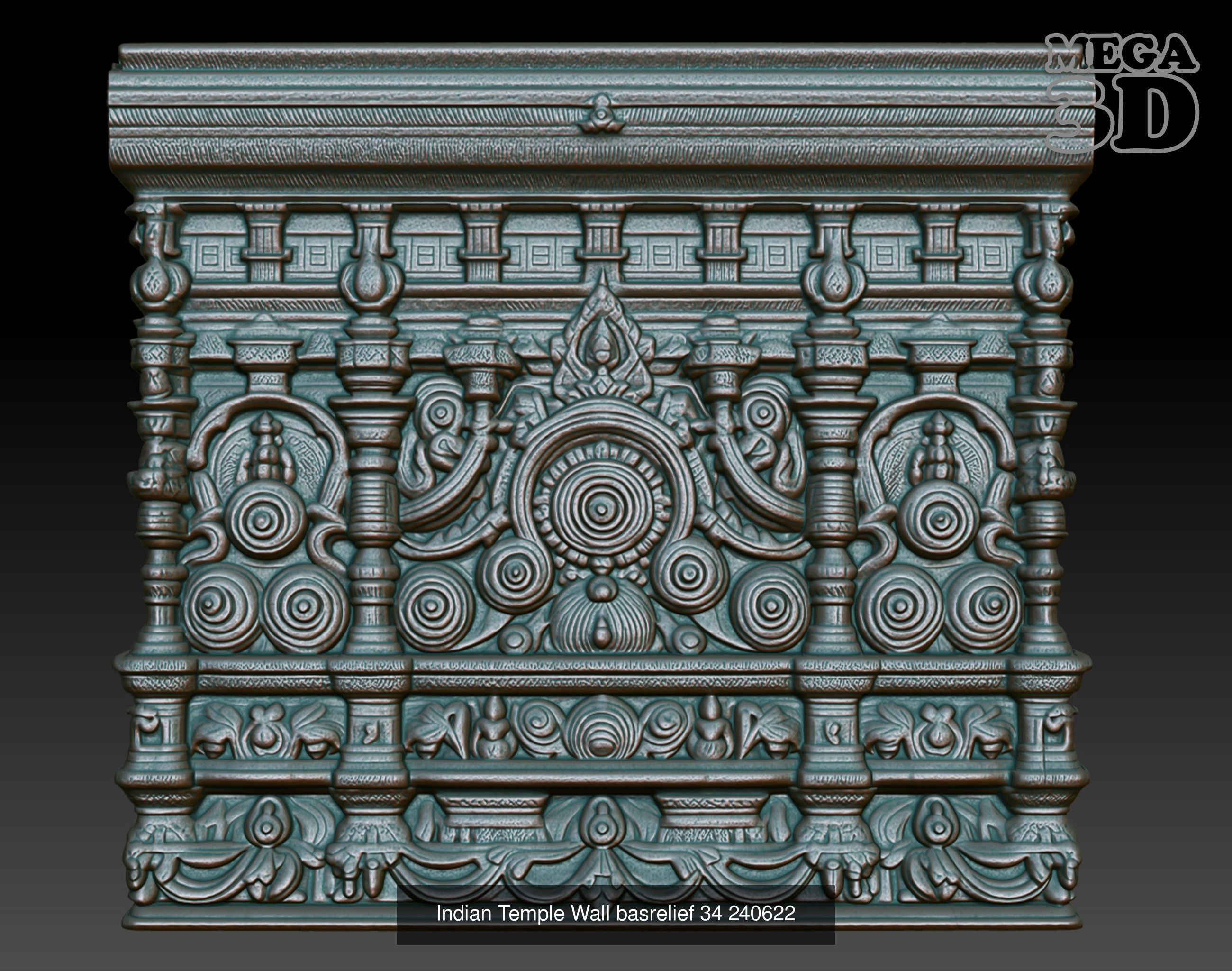 Indian Temple Wall basrelief Pack 240622 3D Model Collection_3