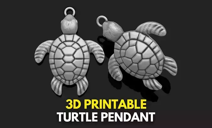 Turtle Pendant - 3D STL File for 3D Printing 3D print model