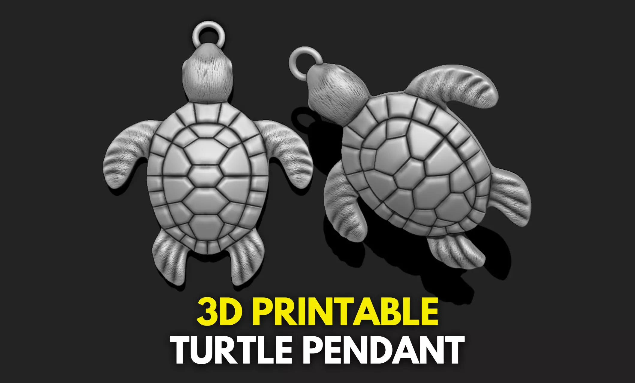 Turtle Pendant - 3D STL File for 3D Printing 3D print model