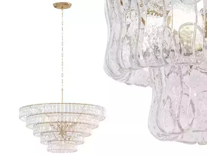 Ghiaccio Round Chandelier Large 3D model